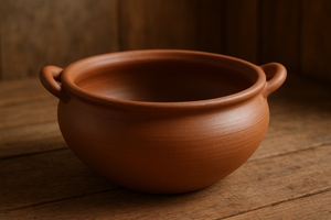 generate image of clay cookware handi karahi 